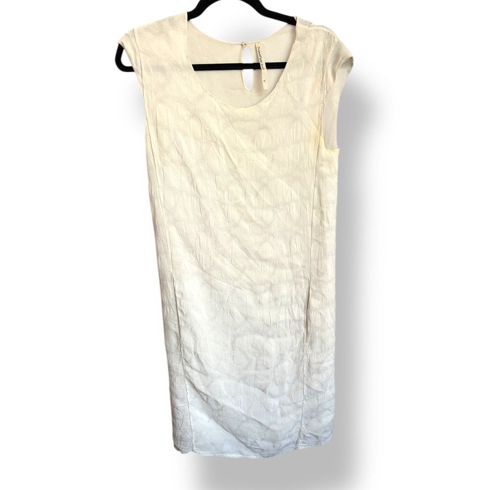 Transit Par Such Cream‎ Textured Sleeveless Midi Dress Size L